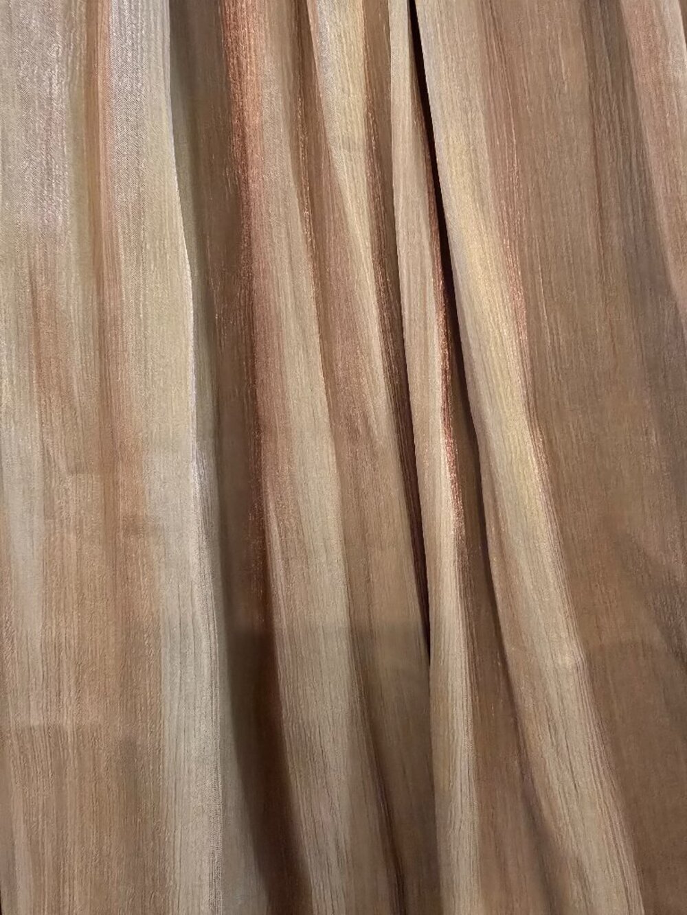 A New Day Shimmer Pleated Midi Skirt - Copper Orange - Picture 2 of 5